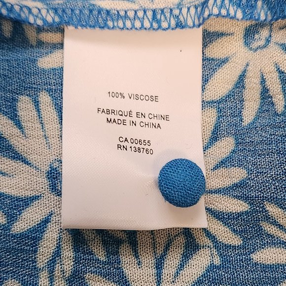 Reitmans Sleeveless Blue Top with White Flowers, XXL, NWT - Picture 4 of 5